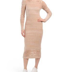 Ronny Kobo Collection Beige Long Sleeve Dress